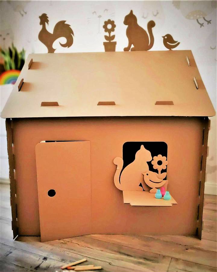 diy cardboard cat house