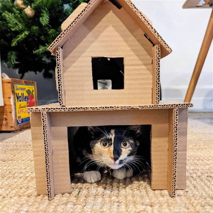simple diy cardboard cat house