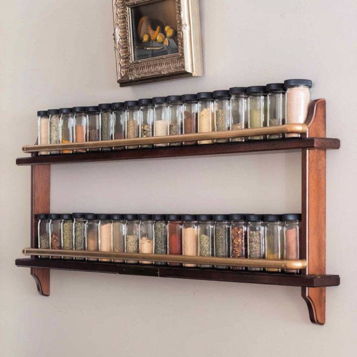 Wall Spice Rack With Thrifted Plate Rack