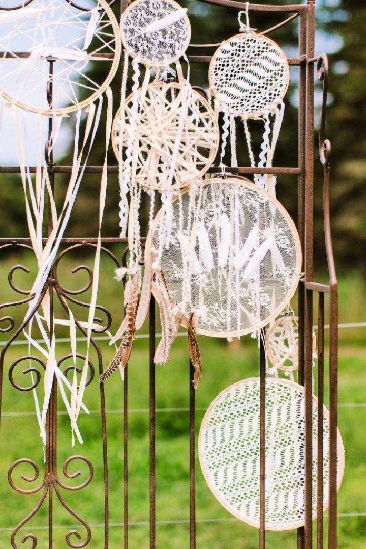 DIY Lace Wedding Dreamcatchers