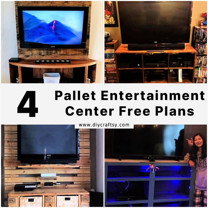 pallet entertainment center plans