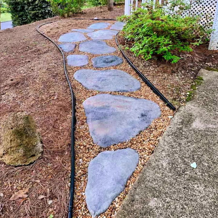 Concrete Stepping Stones Shaped Like Natural Stone