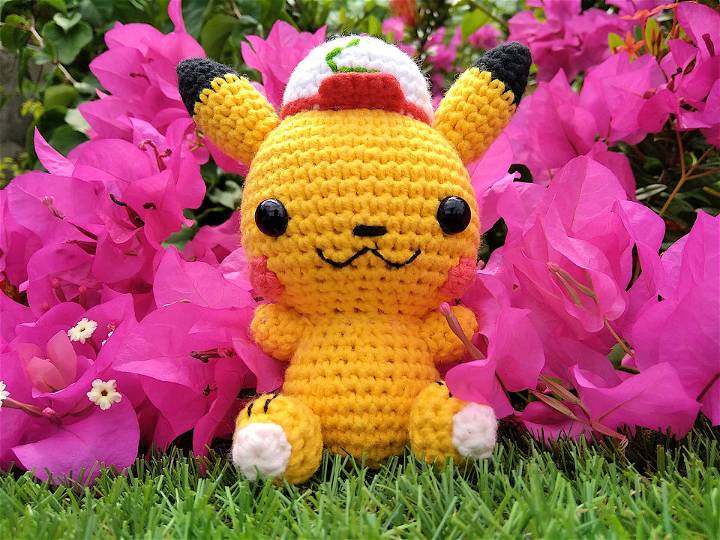 Free Crochet Pikachu with Ash Hat Pattern