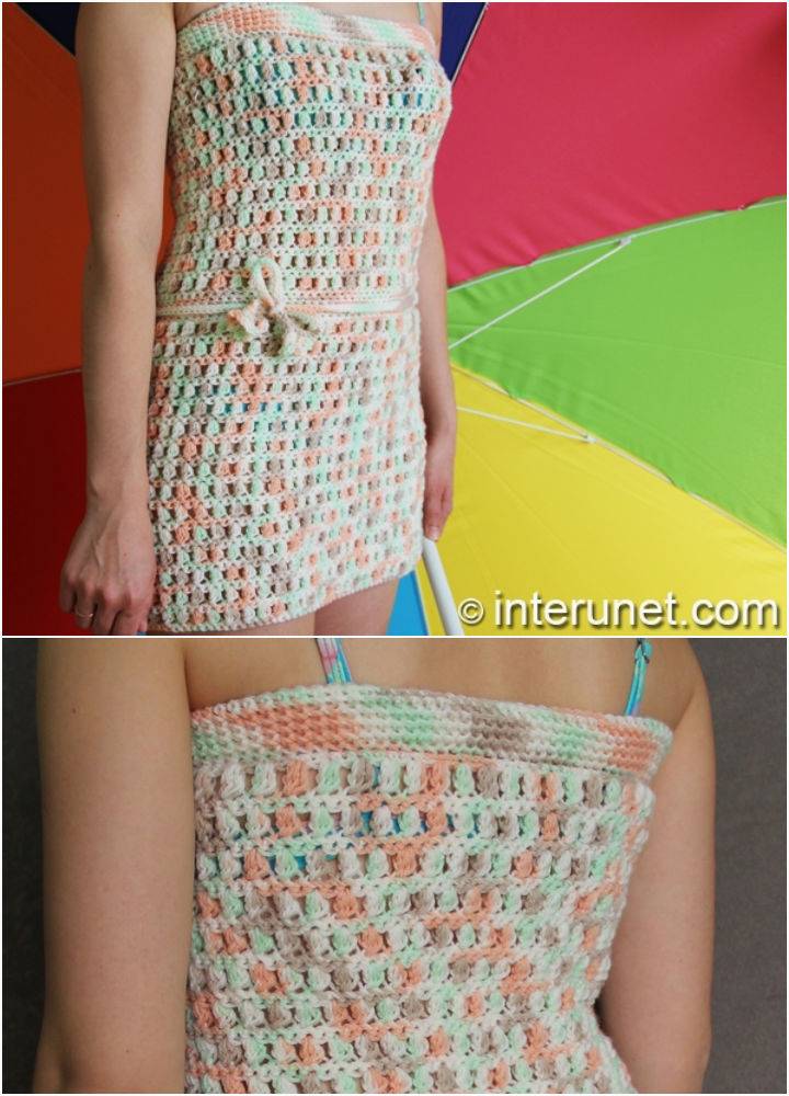 Crochet Tube Top Beach Cover Up Dress