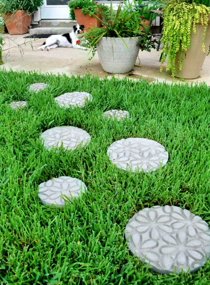 DIY Embossed Stepping Stones