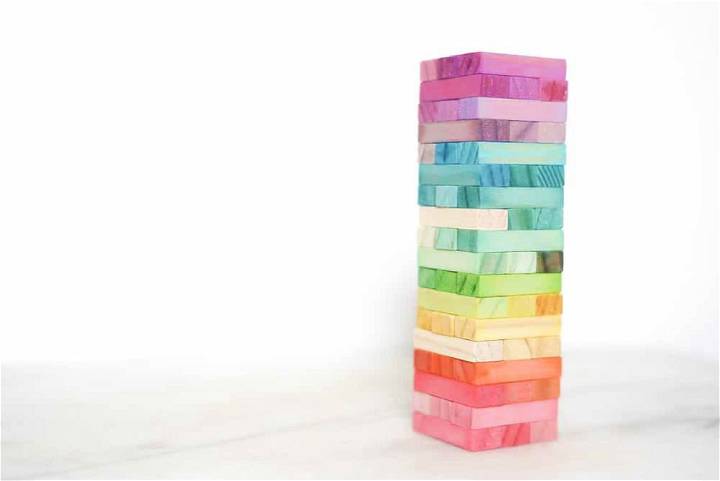 DIY Jenga Rainbow Blocks