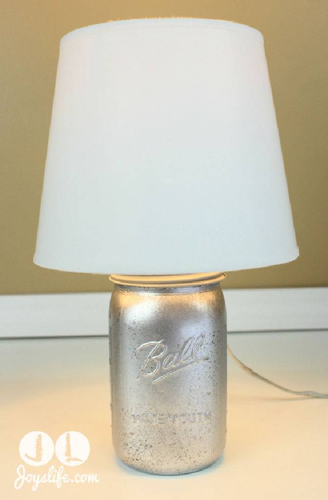 DIY Shabby Chic Silver Mason Jar Lamp