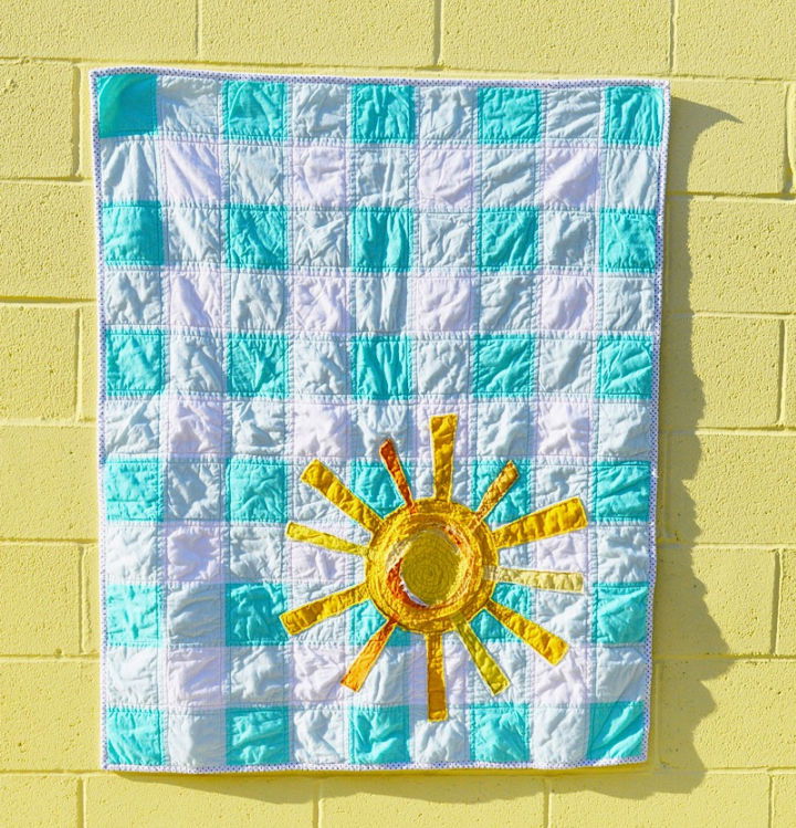 DIY Favorite Crinkled Frayed Sunshine Gingham Quilt