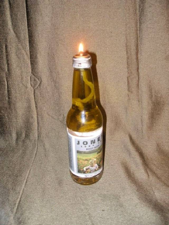 Handmade Glass Bottle Oil Lamp