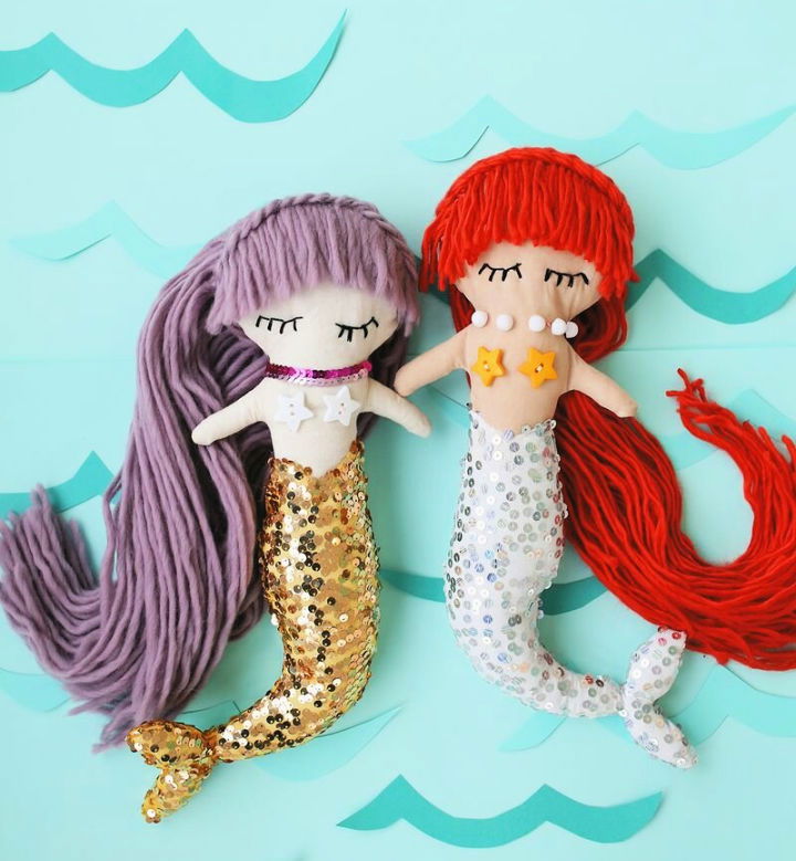 Mermaid Plush Dolls With Free Downloadable Pattern