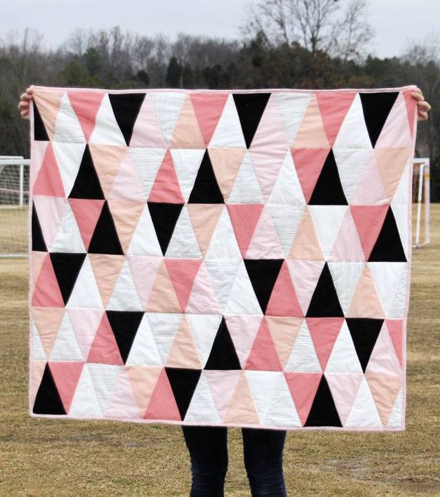 Modern Ombre B W Triangle Quilt Pattern