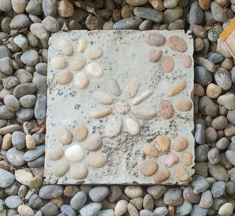 Pebble mosaic stepping stone