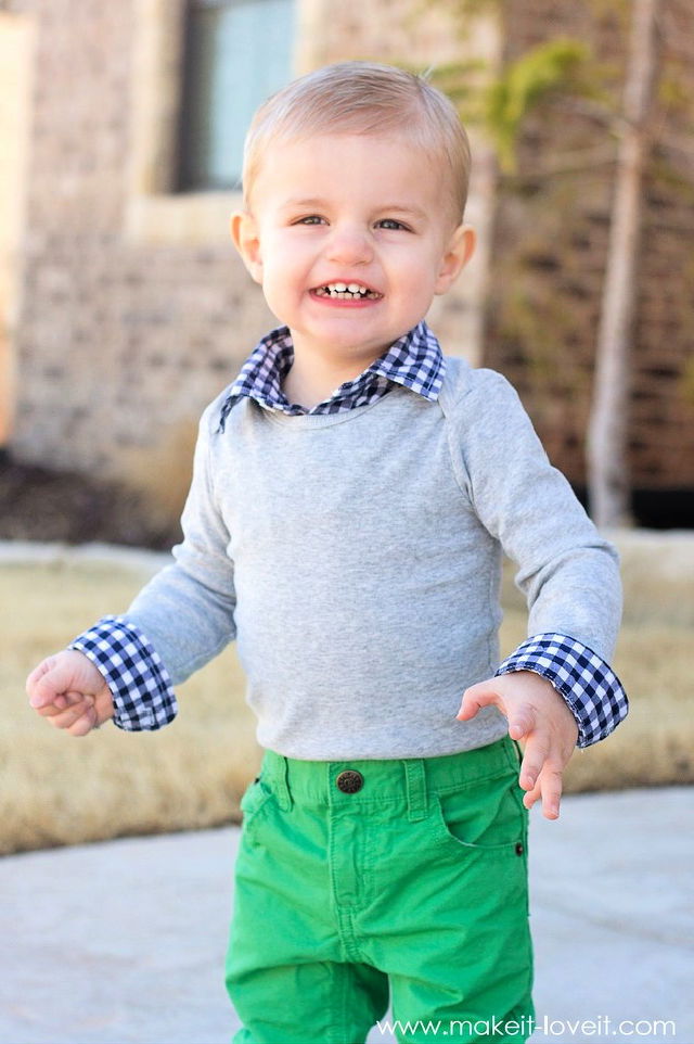 Preppy Style Shirt From A Onesie Outgrown Button Up