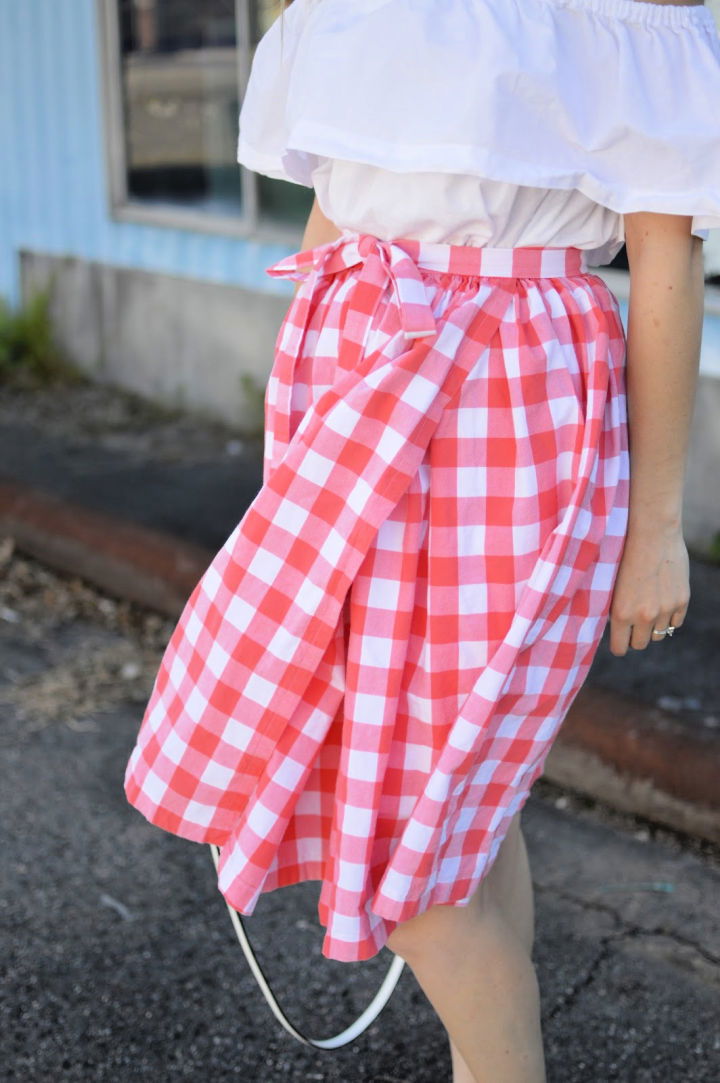 Retro Gathered Wrap Skirt