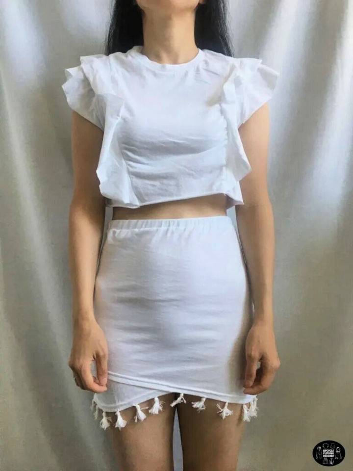 Tassel Trim Wrap Mini Skirt Without A Pattern