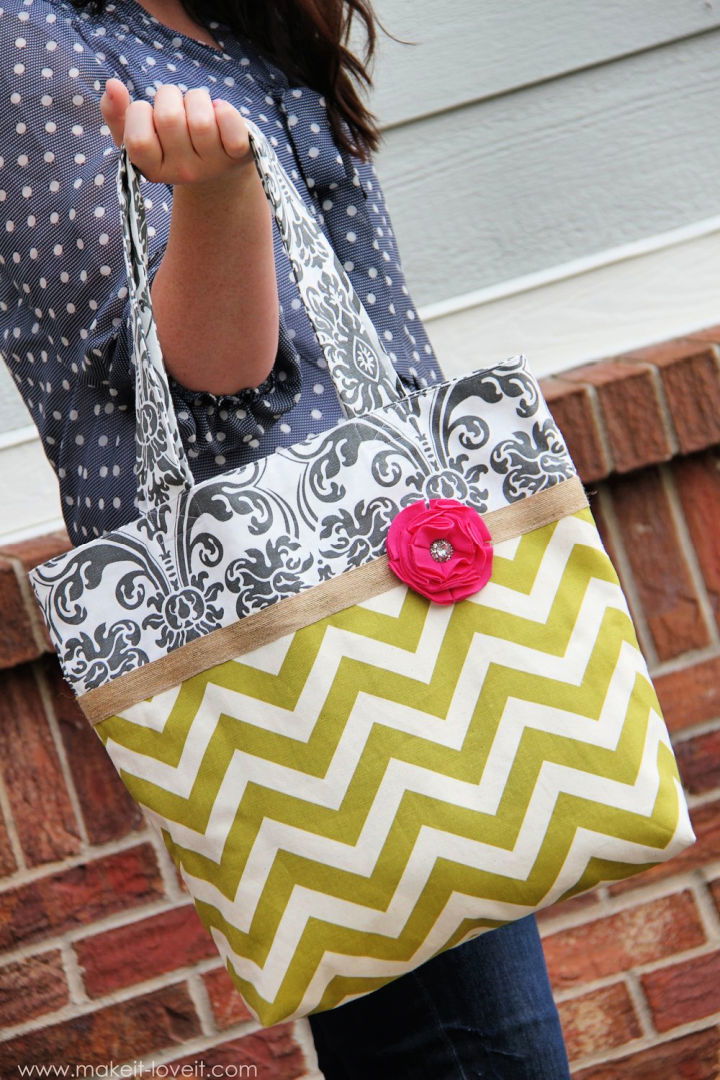 Two Tone Fabric Diaper Tote