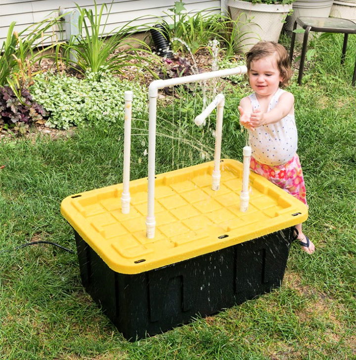 Homemade Water Table With Fountains and Sprayers