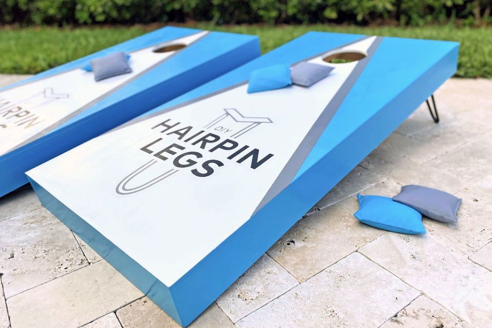 Hairpin Leg Cornhole Boards