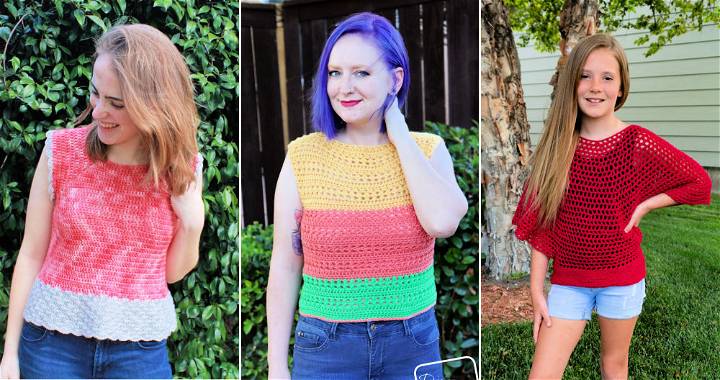 Crop Tops - Free knitting patterns and crochet patterns by DROPS