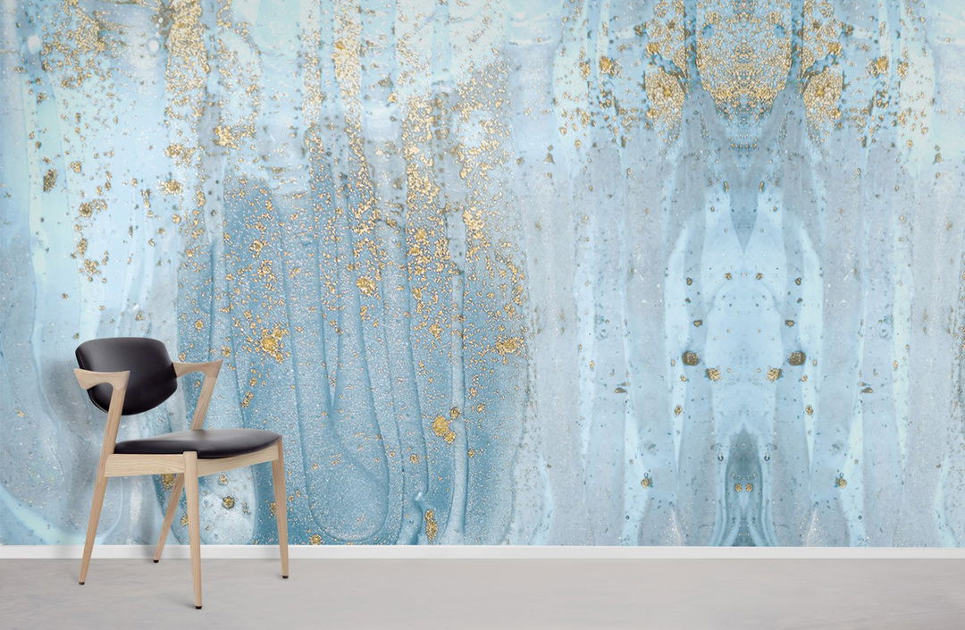 blue metallic wallpaper mural