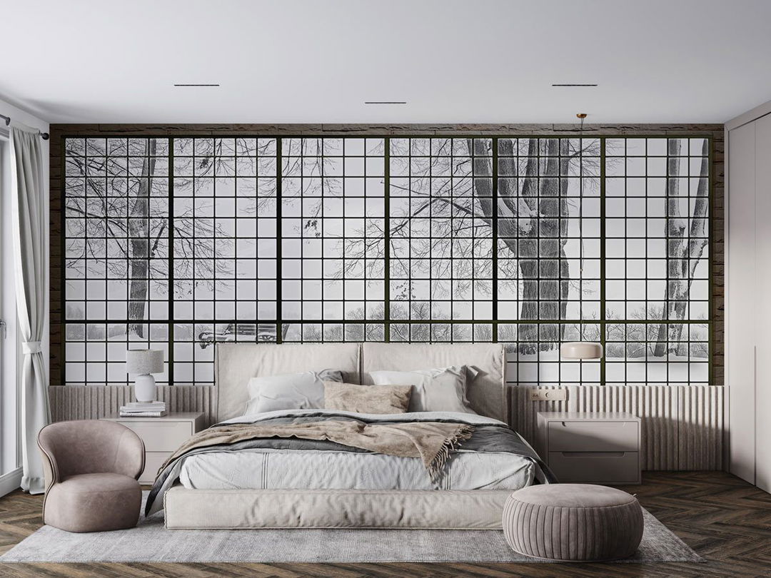 snow view wallpaper mural bedroom