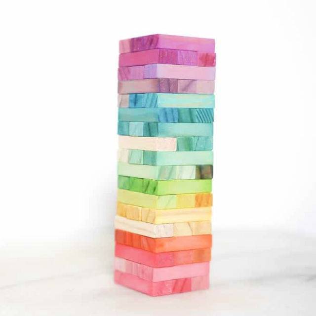 Make Jenga Rainbow Blocks - Step by Step