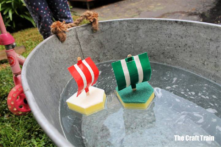Making a Sponge Boat Toy with Written Instructions