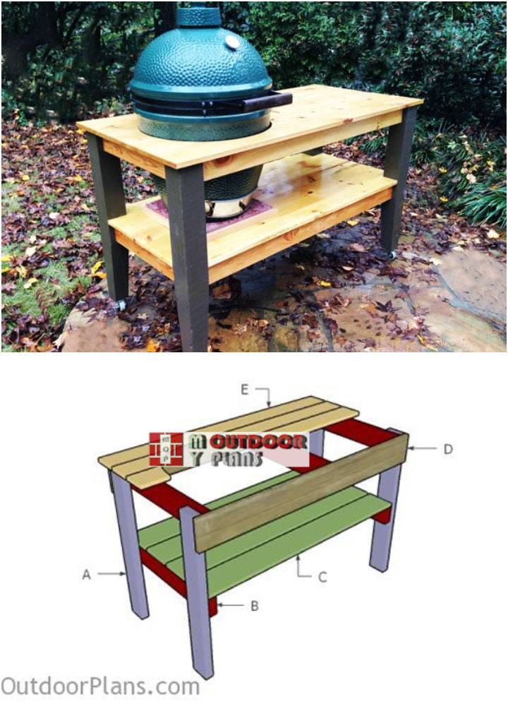 Free Big Green Egg Table Woodworking Plans