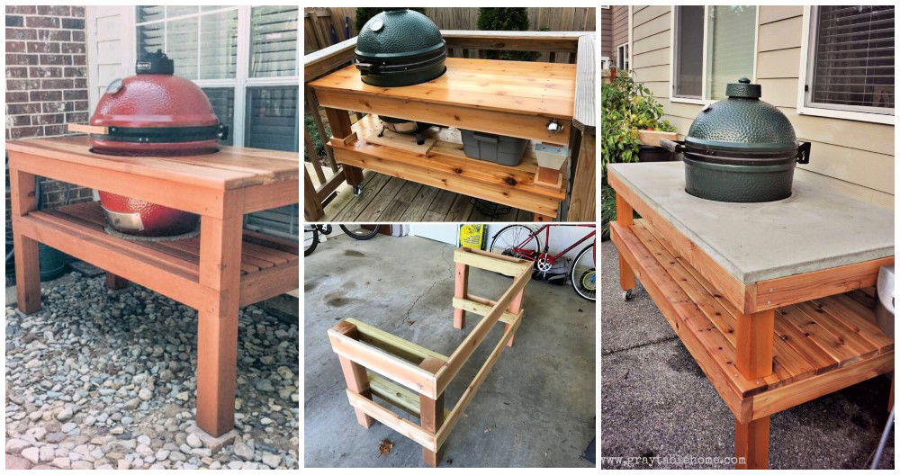 Diy big green egg table sale