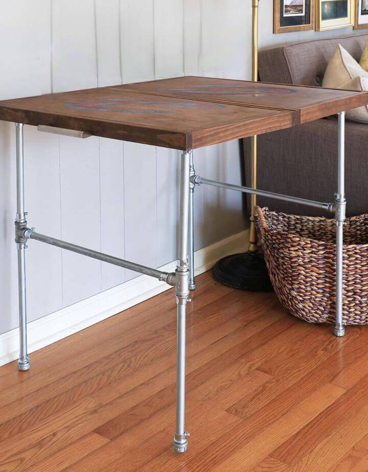 DIY Industrial Folding Table at Home