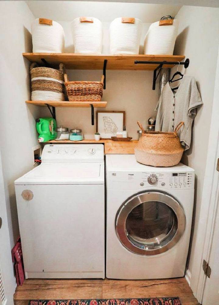 DIY Laundry Room Shelves and Storage