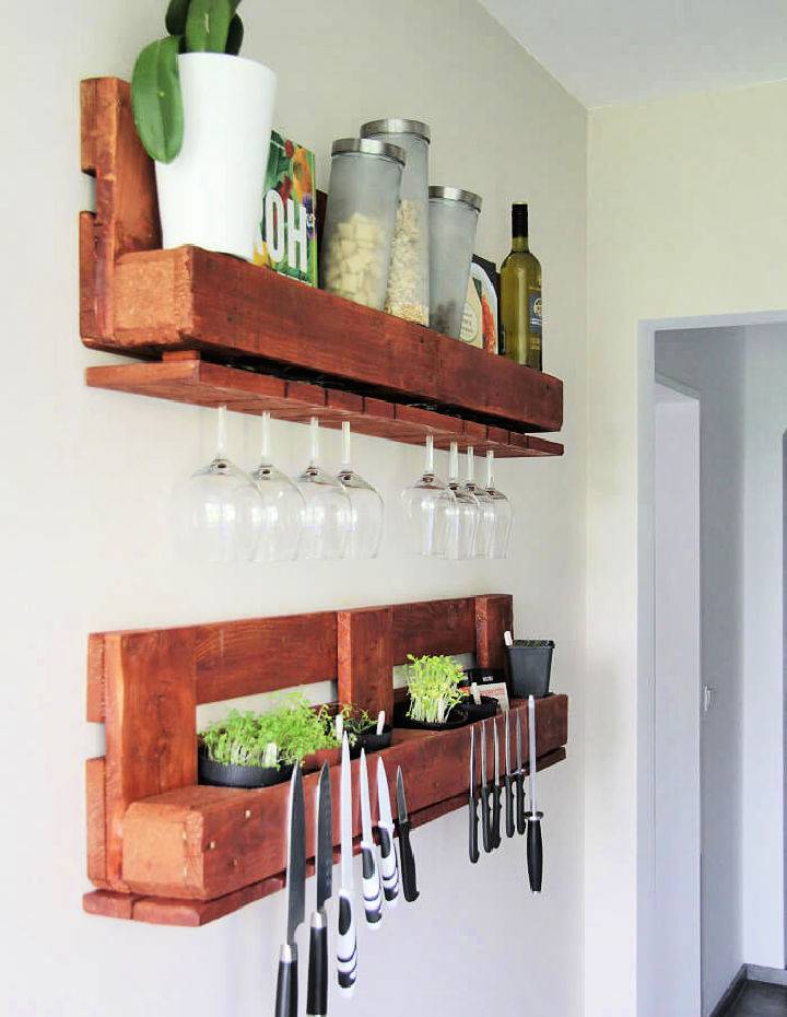 DIY Pallet Shelves for Kitchen