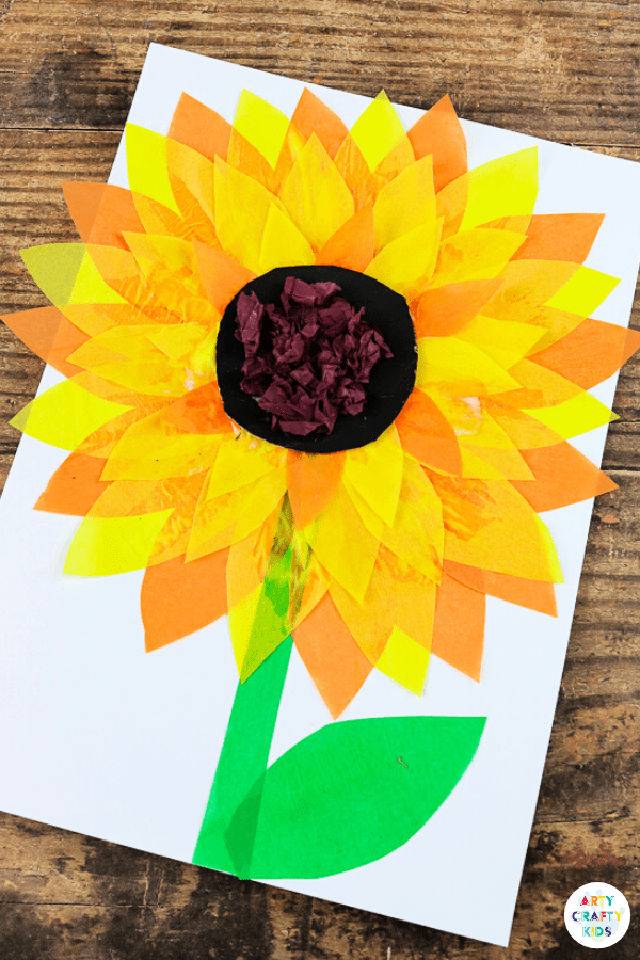 Easy DIY Tissue Paper Sunflower
