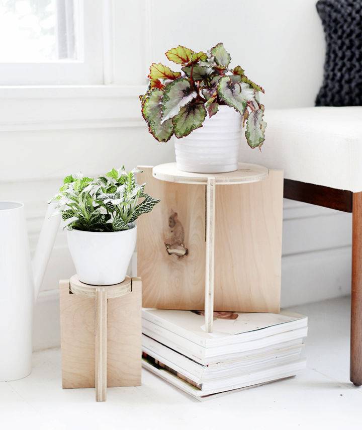 Homemade Wooden Plant Stand