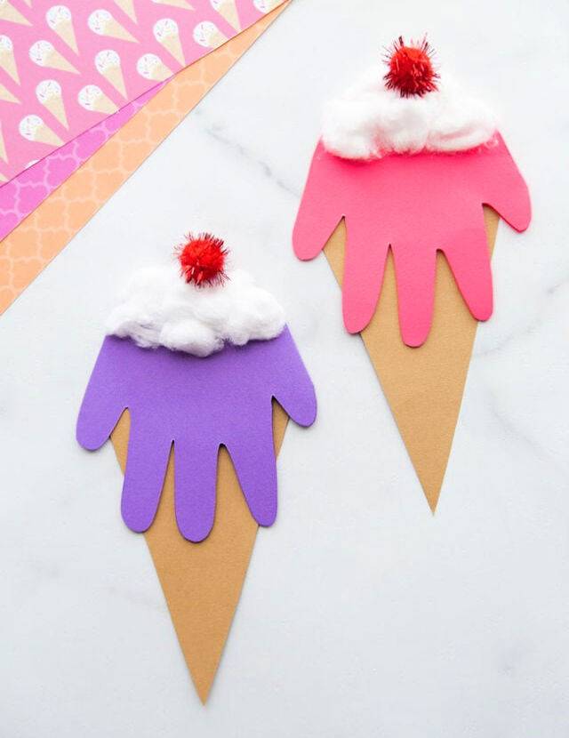 Easy Handprint Ice Cream Craft