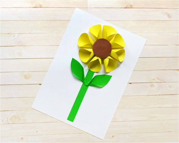 DIY Folded Paper Sunflower for Kids