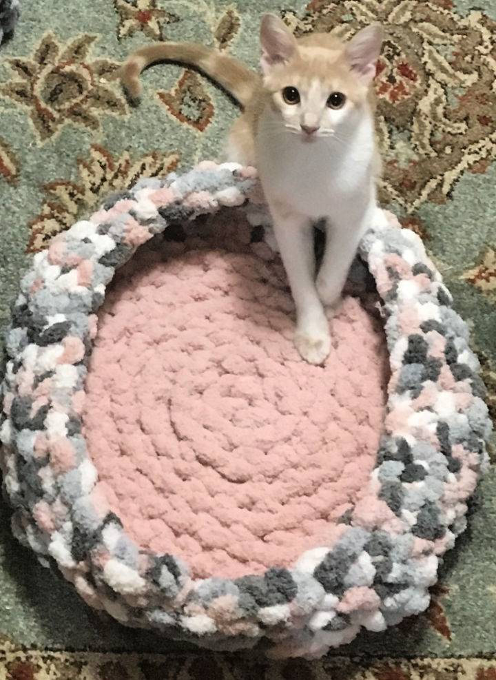 Free Crochet Cozy Cat Bed Pattern