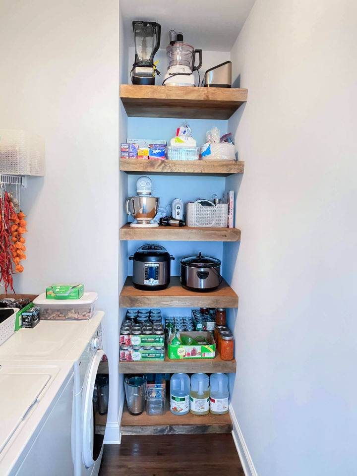 How to Build Floating Shelves in the Laundry Room