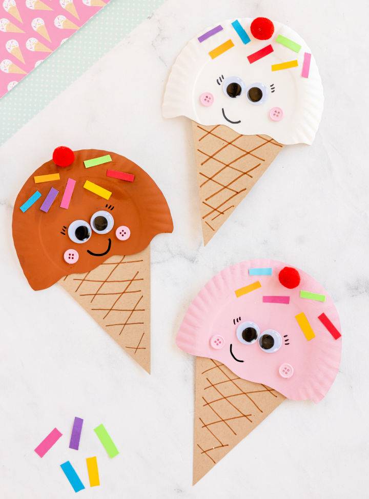 Ice Cream Cone Using Paper Plate