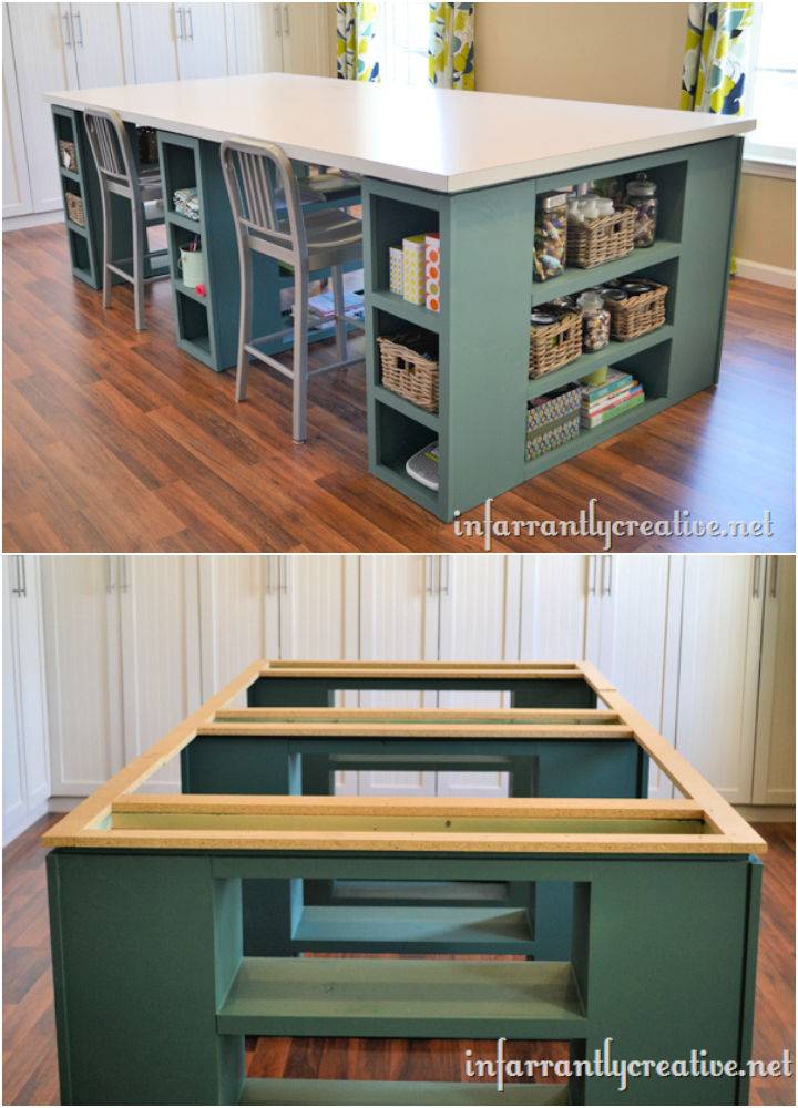 Large DIY Craft Table With Details Instructions