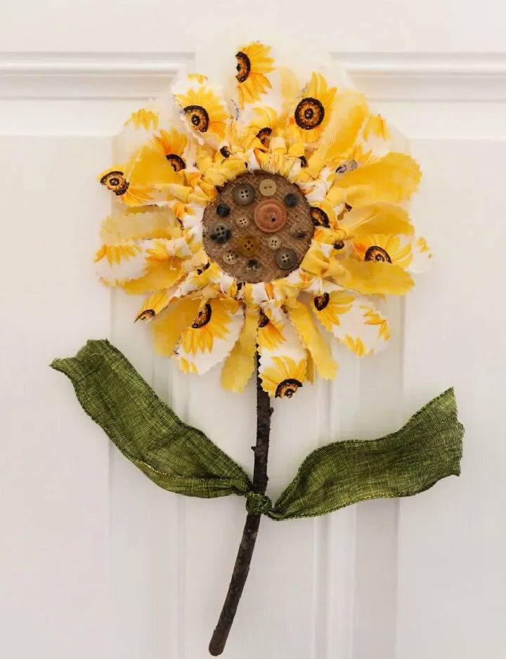 Scrap Fabric Sunflower Decoration