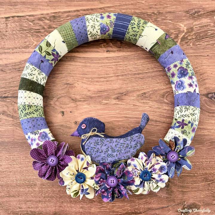 Making a Wrapped Fabric Wreath for Spring
