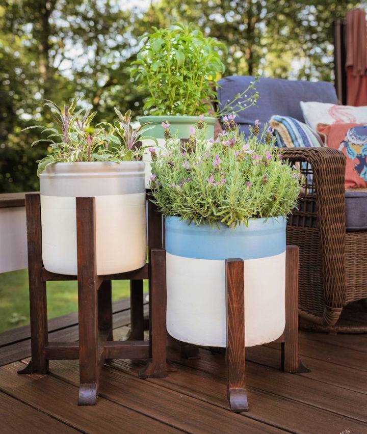 Pottery Barn Planter and Plant Stand