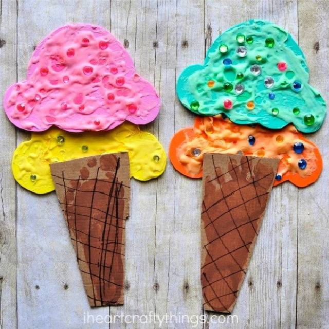 Puffy Paint and Footprint Ice Cream Cone