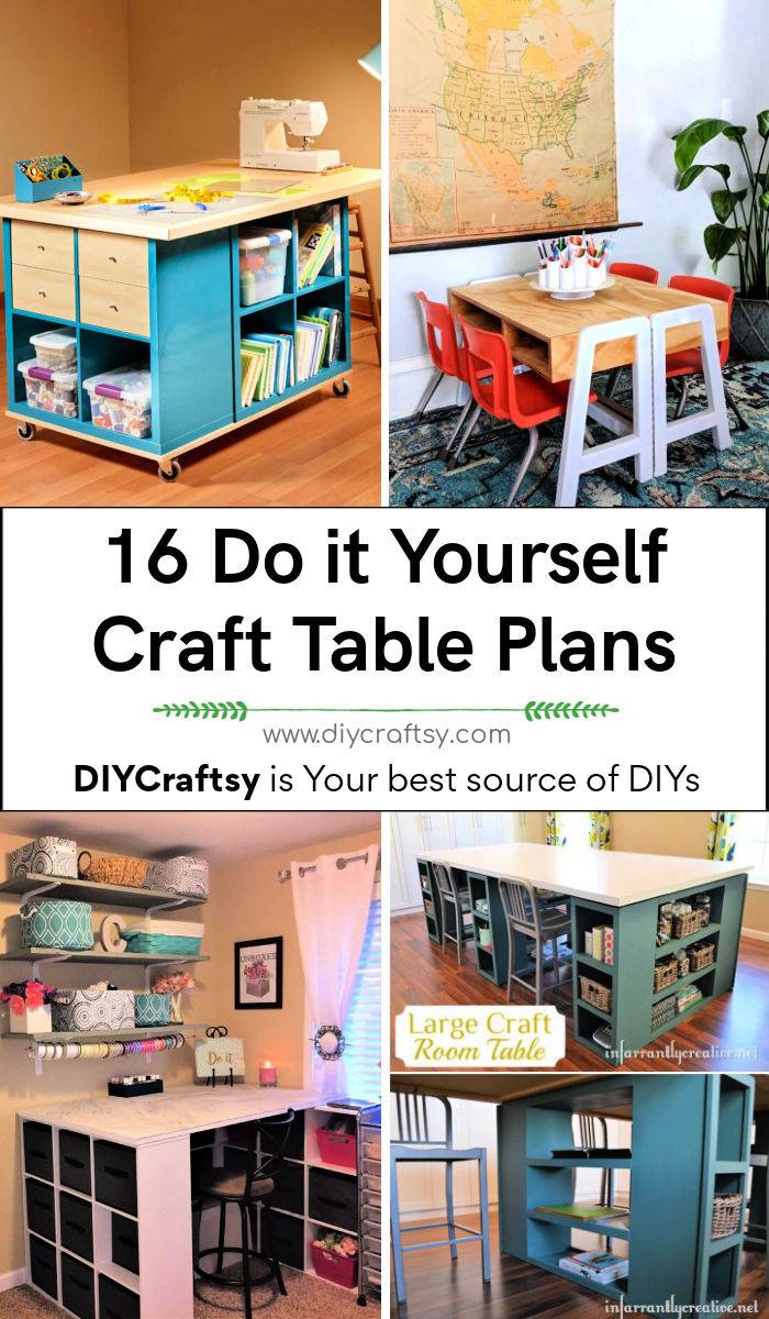 easy to make diy craft table plans or diy craft desk ideas