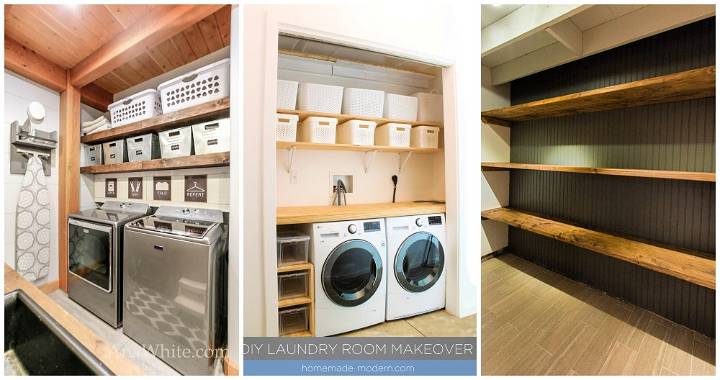 12 Functional Diy Laundry Room Shelves Free Plnas Crafts - Diy Laundry Closet Shelves