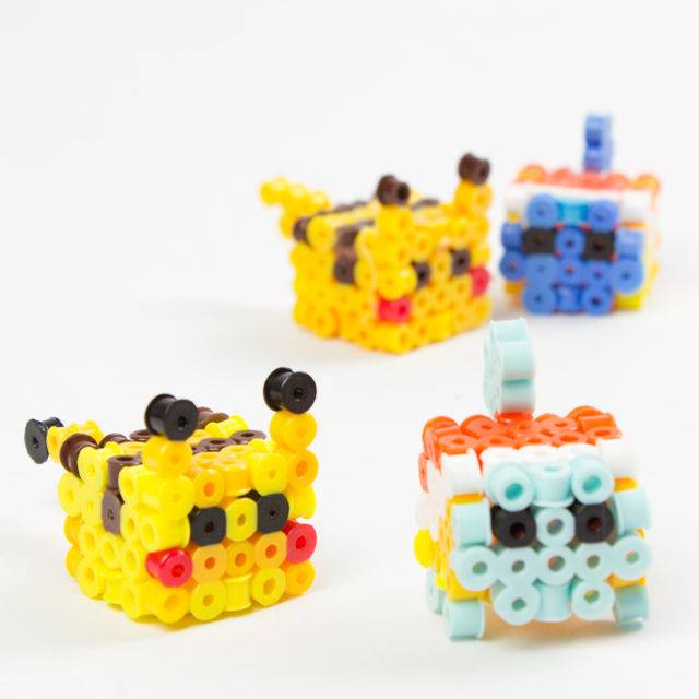 Awesome DIY 3D Perler Bead Pikachu and Squirtle