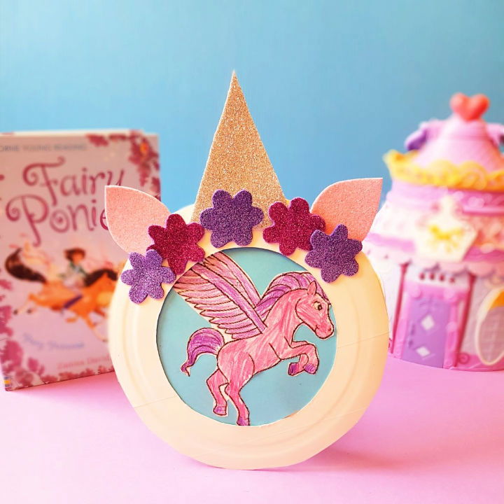 Paper Plate Unicorn Photo Frame