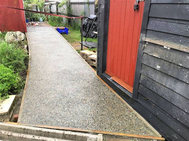 DIY Exposed Aggregate Concrete Path