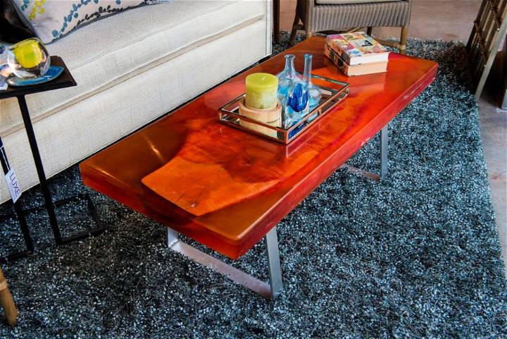 DIY Wood and Resin Coffee Table